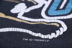 画像4: 90s USA製 SALEM NFL JACKSONVILLE JAGUARS ひび割れプリント 前V スウェット 黒 フェード XL (4)