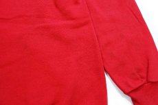 画像8: 80s USA製 EAGLES EASTWOOD マスコット ひび割れプリント スウェットパーカー 赤 XL★フーディー RUSSELLラッセル (8)