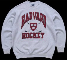 画像1: 90s USA製 Leeリー HARVARD HOCKEY スウェット 杢グレー M (1)