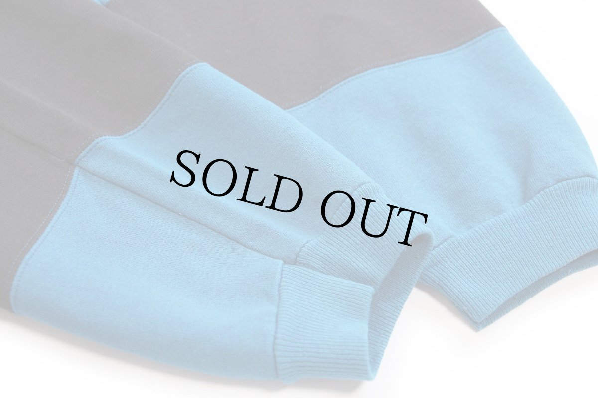 画像6: 90s USA製 Hanes Signature ツートン 切り替え スウェット 青×黒 XXL★特大 (6)