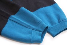 画像6: 90s USA製 Hanes Signature ツートン 切り替え スウェット 青×黒 XXL★特大 (6)