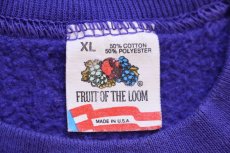画像4: 80s USA製 FRUIT OF THE LOOM 無地 スウェット 紫 XL★ブランク (4)