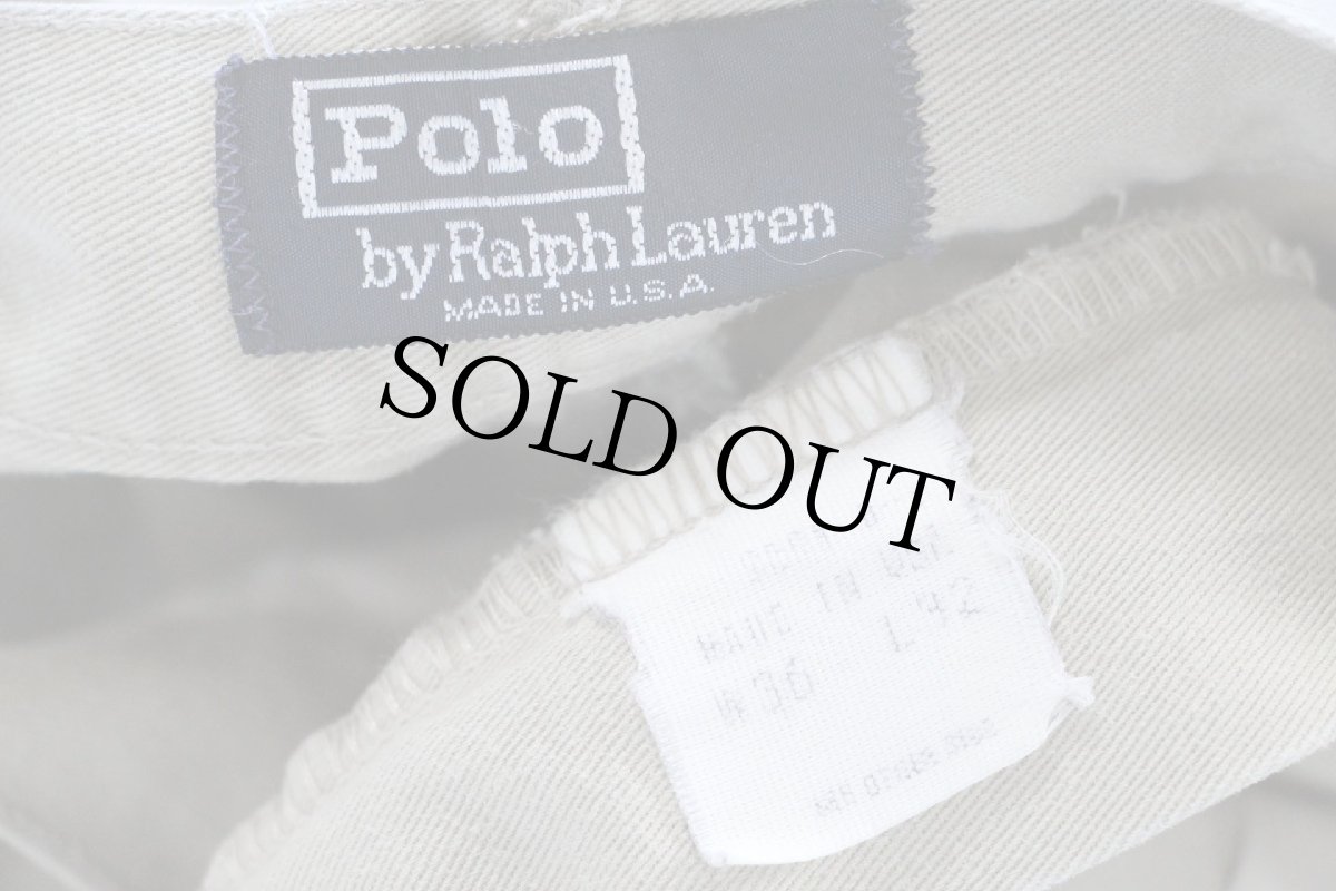 画像6: 90s USA製 ポロ ラルフローレン ツータック コットン チノパン カーキ W36 (6)