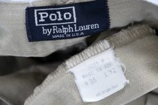 画像6: 90s USA製 ポロ ラルフローレン ツータック コットン チノパン カーキ W36 (6)