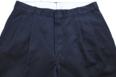 画像4: 80s USA製 Dickiesディッキーズ ツータック ワークパンツ 黒 W36 L30 (4)