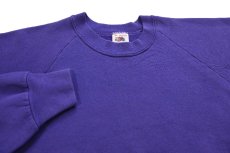 画像3: 80s USA製 FRUIT OF THE LOOM 無地 スウェット 紫 XL★ブランク (3)