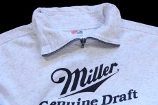 画像4: 80s Swingster Miller Genuine Draft ハイネック リブライン スウェット 杢ホワイト L (4)