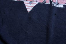 画像6: 90s USA製 NFL ATLANTA FALCONS アメフト ひび割れプリント カットオフ ノースリーブ スウェット 黒 フェード XL (6)