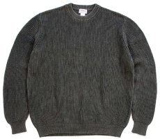 画像1: L.L.Bean 無地 ローゲージ コットンニット セーター オリーブグリーン L-T (1)