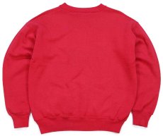 画像2: 90s USA製 乗馬 ハンドペイント アート スウェット 赤 フェード M (2)