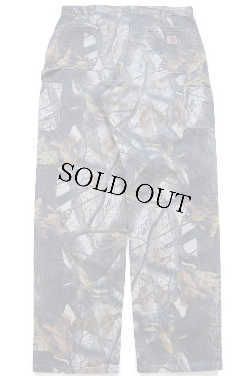 画像3: 00s メキシコ製 carharttカーハート REALTREE Hardwoods リアルツリーカモ ダック地 ペインターパンツ W38 L34 (3)