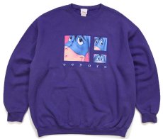 画像1: 90s USA製 Disneyディズニー Eeyoreイーヨー スウェット 紫 XL (1)