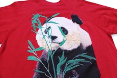 画像3: 90s Tultex パンダ アート スウェット 赤 M (3)