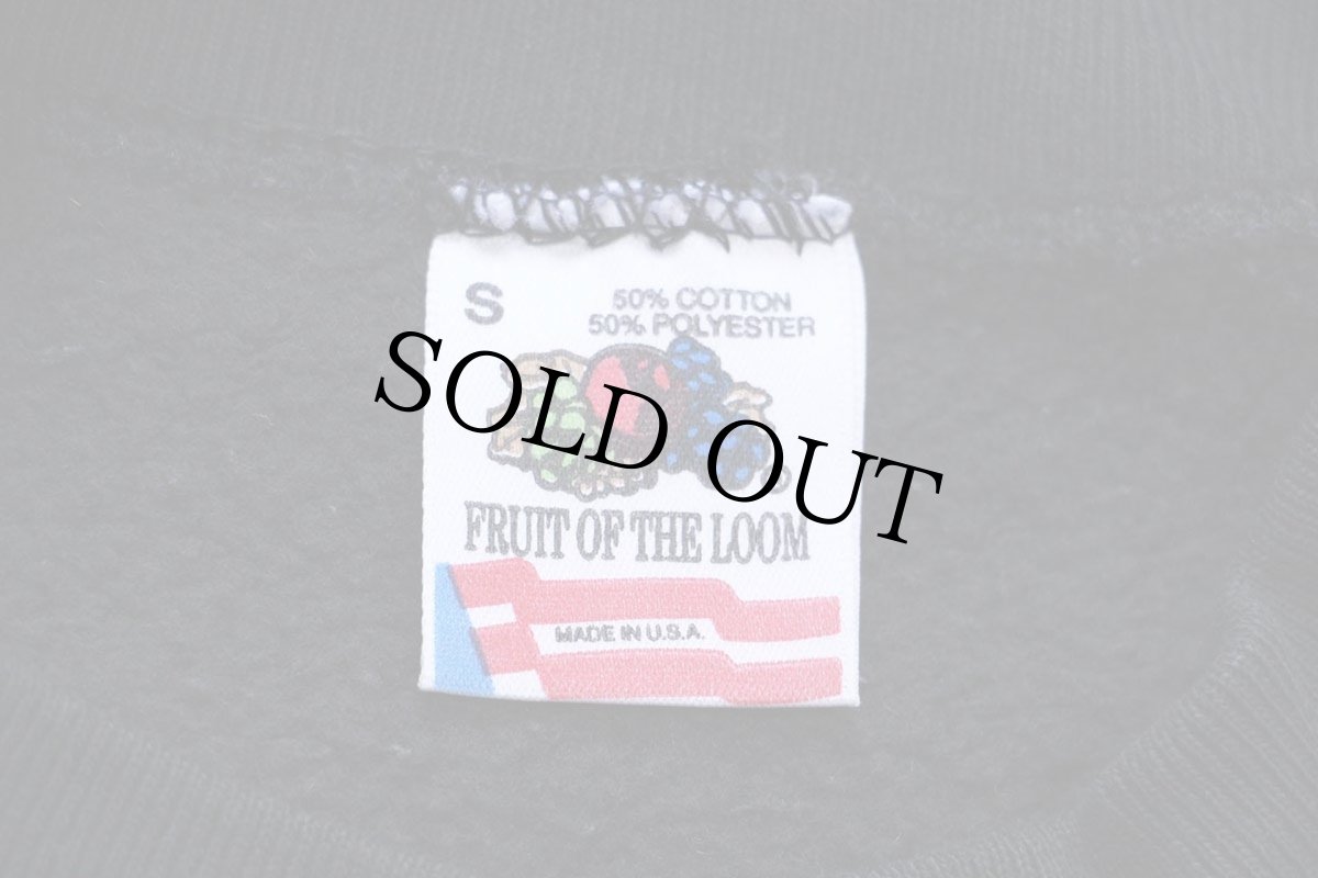 画像4: 90s USA製 FRUIT OF THE LOOM 無地 スウェット 黒 S★ブランク (4)