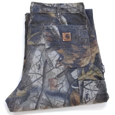画像1: 00s メキシコ製 carharttカーハート REALTREE Hardwoods リアルツリーカモ ダック地 ペインターパンツ W38 L34 (1)