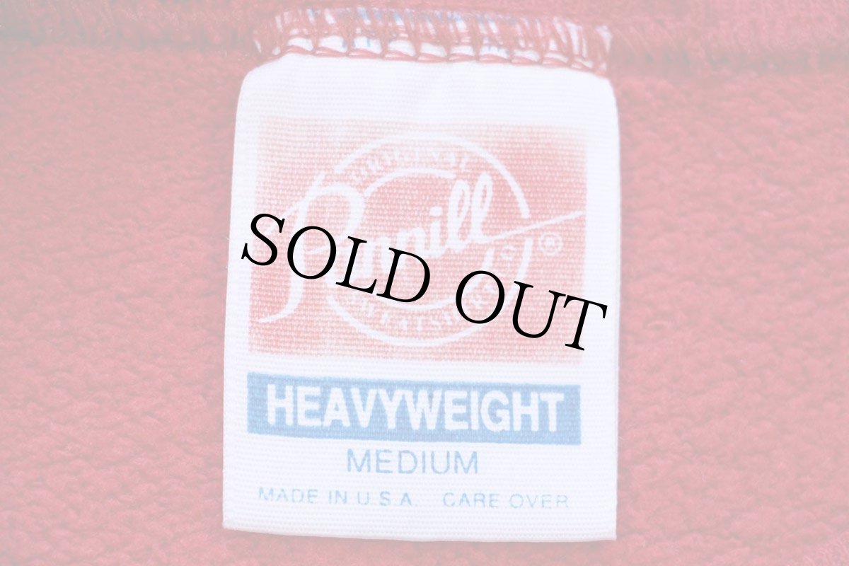 画像4: 90s USA製 乗馬 ハンドペイント アート スウェット 赤 フェード M (4)