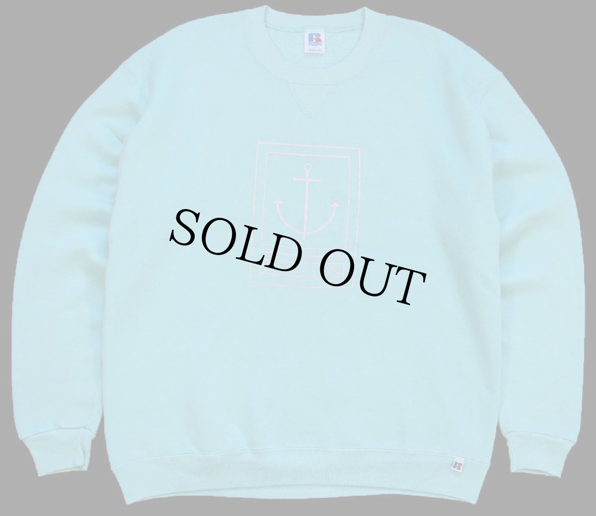 画像1: 80s USA製 RUSSELLラッセル AVALON アンカーマーク 前V スウェット ミント L (1)