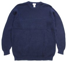画像1: L.L.Bean 無地 コットンニット セーター 濃紺 XL-R (1)
