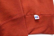 画像5: 90s メキシコ製 RUSSELLラッセル 無地 ペンキ飛び 前V スウェット レンガ XL★ブランク (5)