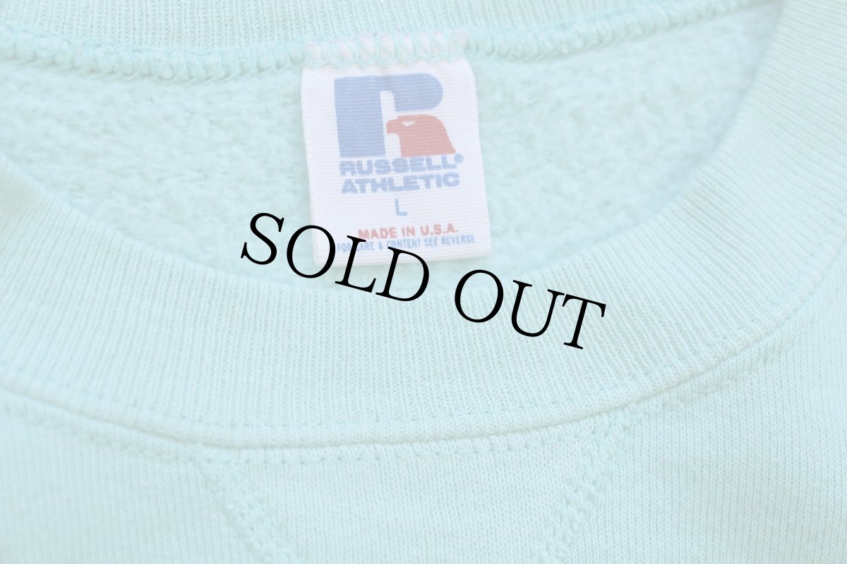 画像5: 80s USA製 RUSSELLラッセル AVALON アンカーマーク 前V スウェット ミント L (5)