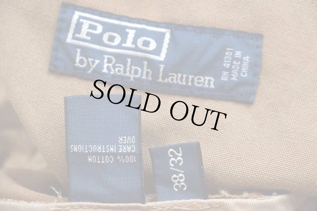 画像6: 00s ポロ ラルフローレン ダブルニー コットン ダック地 ワークパンツ 茶 W38★A (6)