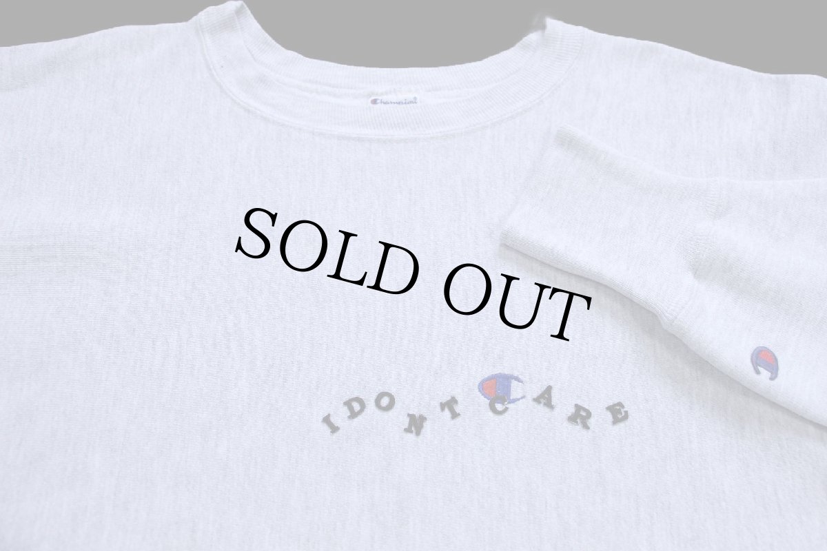 画像3: 00s Championチャンピオン I DONT CARE ワンポイント リバースウィーブ スウェット 杢グレー XL (3)