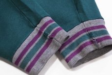 画像6: 90s USA製 Wilsonウィルソン ロゴ刺繍 リブライン スウェット 緑 XL (6)