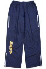 画像2: 16 米軍 U.S.NAVY RUNNING SUIT トレーニング ナイロンパンツ 紺 L/S★03 (2)