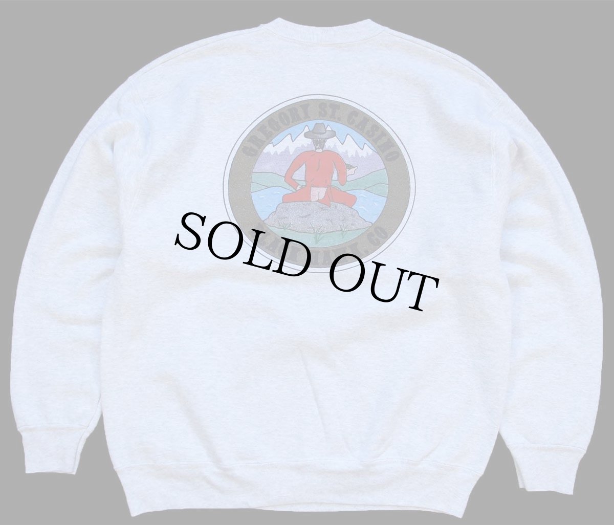 画像2: 90s USA製 GREGORY ST.CASINO BLACK HAWK.CO 両面プリント スウェット 杢ライトグレー L (2)