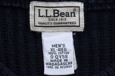 画像4: L.L.Bean 無地 コットンニット セーター 濃紺 XL-R (4)