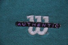 画像5: 90s USA製 Wilsonウィルソン ロゴ刺繍 リブライン スウェット 緑 XL (5)