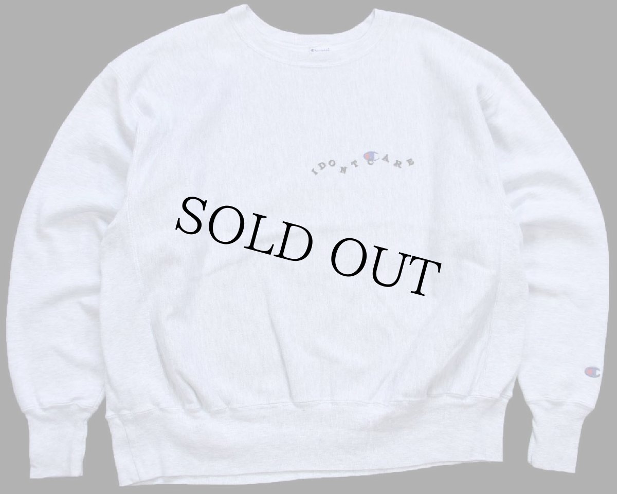 画像1: 00s Championチャンピオン I DONT CARE ワンポイント リバースウィーブ スウェット 杢グレー XL (1)