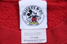 画像4: 90s USA製 Disney ディズニー ミッキー マウス クリスマス スウェット 赤 XL (4)