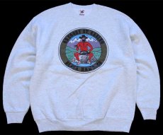 画像1: 90s USA製 GREGORY ST.CASINO BLACK HAWK.CO 両面プリント スウェット 杢ライトグレー L (1)