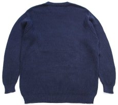 画像2: L.L.Bean 無地 コットンニット セーター 濃紺 XL-R (2)