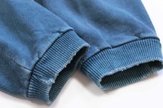 画像6: 90s USA製 McINTOSH & SEYMOUR 無地 ヘンリーネック コットン スウェット 後染め 青緑 XL★ピグメントダイ (6)