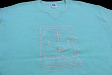 画像3: 80s USA製 RUSSELLラッセル AVALON アンカーマーク 前V スウェット ミント L (3)