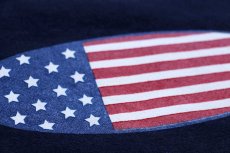 画像4: 90s USA製 Alore オーバル 星条旗柄 スウェット 濃紺 XL (4)
