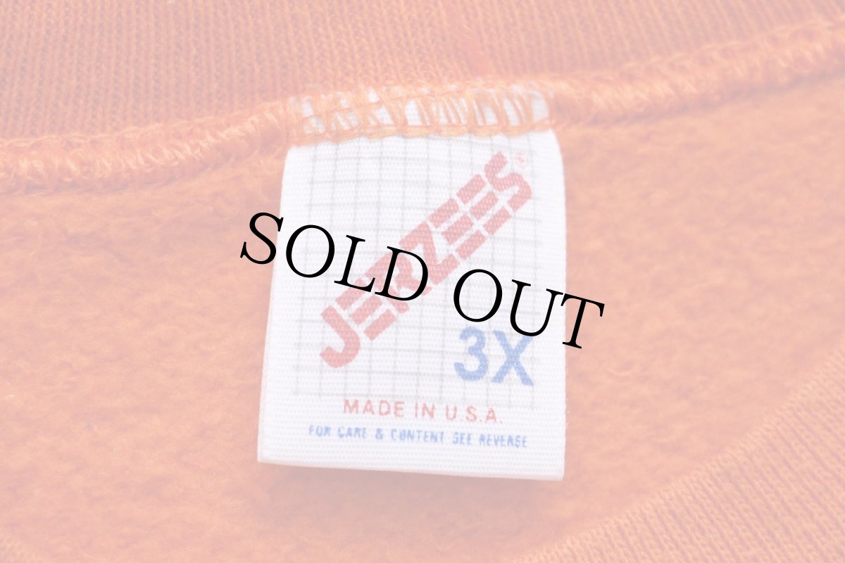 画像4: 80s USA製 JERZEES 無地 スウェット オレンジ 3X★特大 ブランク RUSSELLラッセル (4)