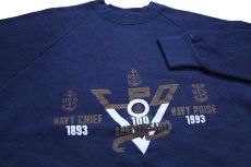 画像3: 90s USA製 USN CPO 100 ANIVERSARY NAVY CHIEF NAVY PRIDE スウェット 紺 L (3)