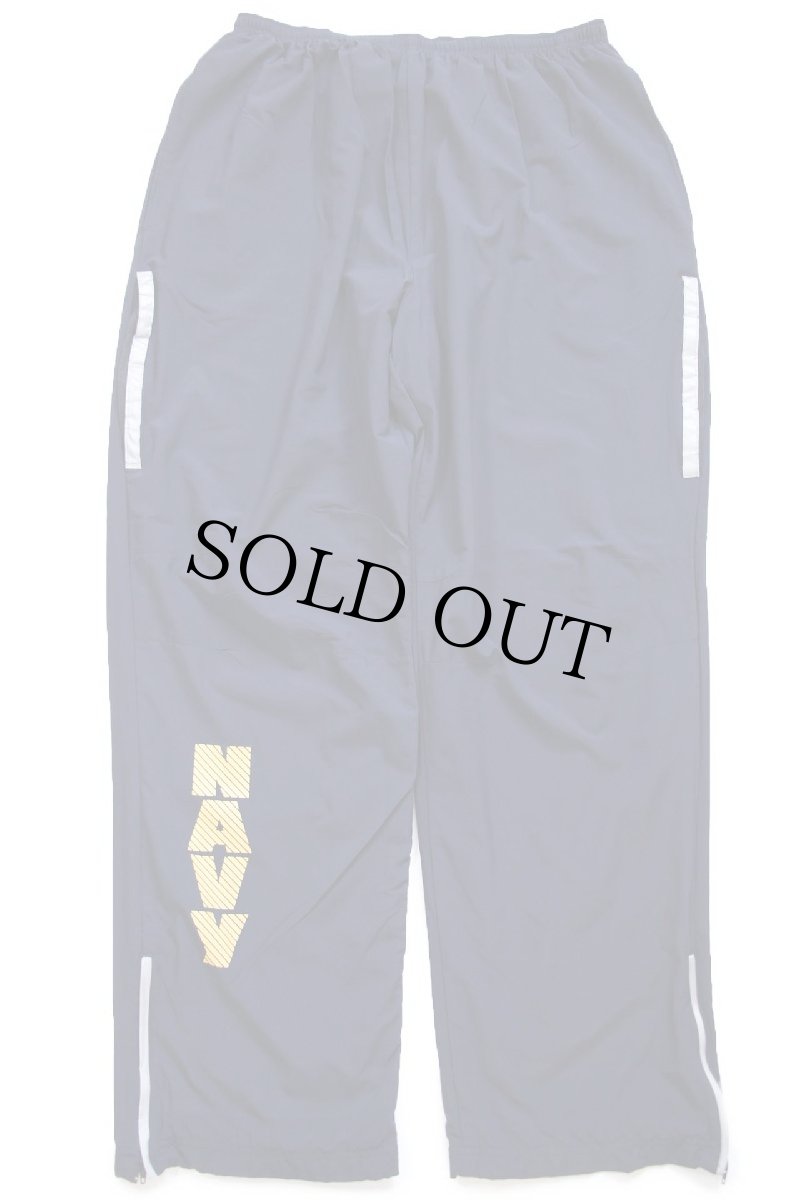 画像2: 16 米軍 U.S.NAVY RUNNING SUIT トレーニング ナイロンパンツ 紺 L/R★04 (2)