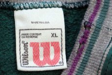 画像4: 90s USA製 Wilsonウィルソン ロゴ刺繍 リブライン スウェット 緑 XL (4)