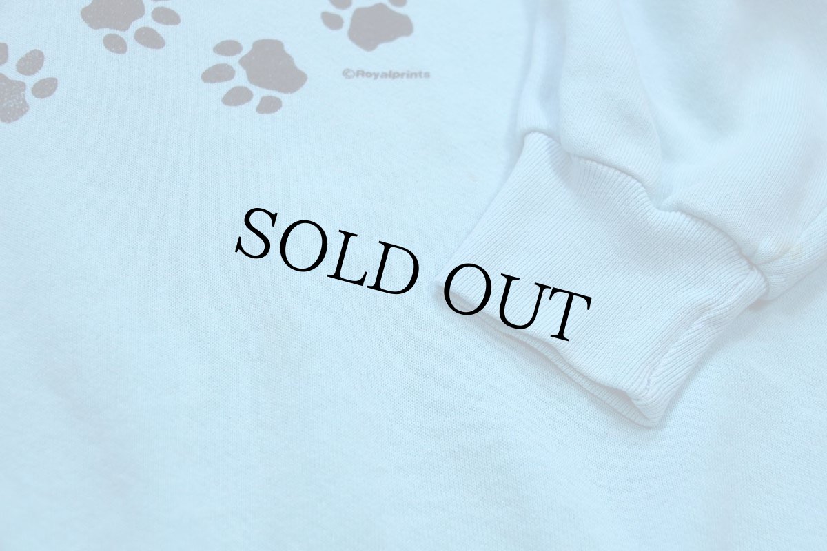 画像6: 80s My CAT Walks All Over Me! 足型 スウェット 水色 (6)