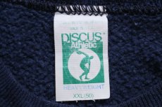 画像4: 80s USA製 DISCUS 無地 スウェット 紺 フェード XXL★特大 ブランク (4)