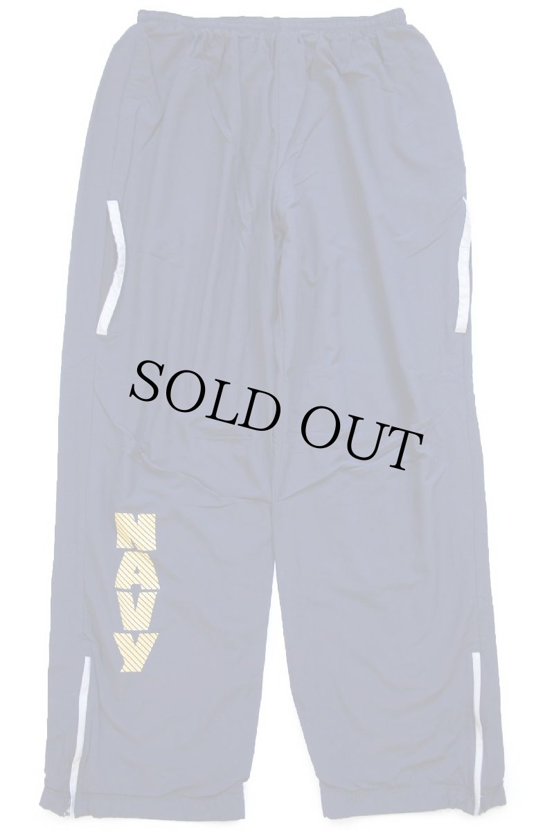 画像2: 16 米軍 U.S.NAVY RUNNING SUIT トレーニング ナイロンパンツ 紺 M/S★02 (2)