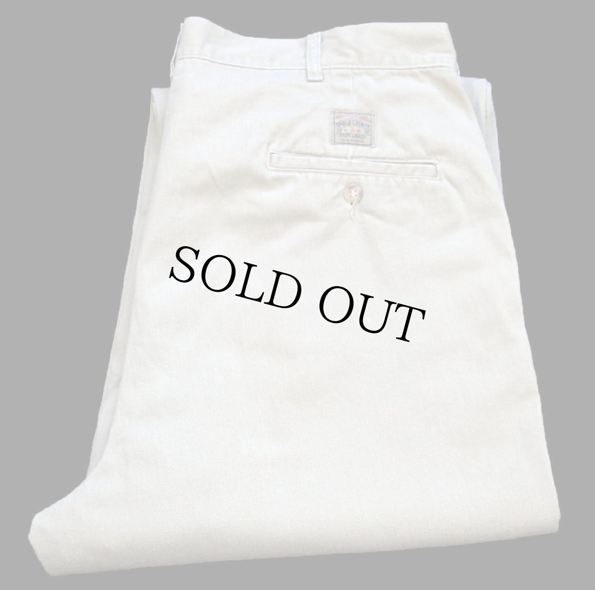 画像1: 90s USA製 ポロ ラルフローレン ツータック コットン チノパン カーキ W36 (1)