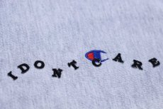 画像4: 00s Championチャンピオン I DONT CARE ワンポイント リバースウィーブ スウェット 杢グレー XL (4)