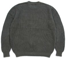 画像2: L.L.Bean 無地 ローゲージ コットンニット セーター オリーブグリーン L-T (2)
