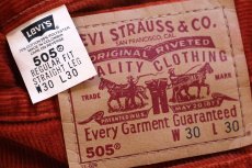 画像6: 00s Levi'sリーバイス 505 コーデュロイパンツ レンガ W30 L30 (6)