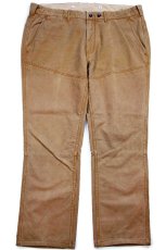 画像2: 00s ポロ ラルフローレン ダブルニー コットン ダック地 ワークパンツ 茶 W38★A (2)